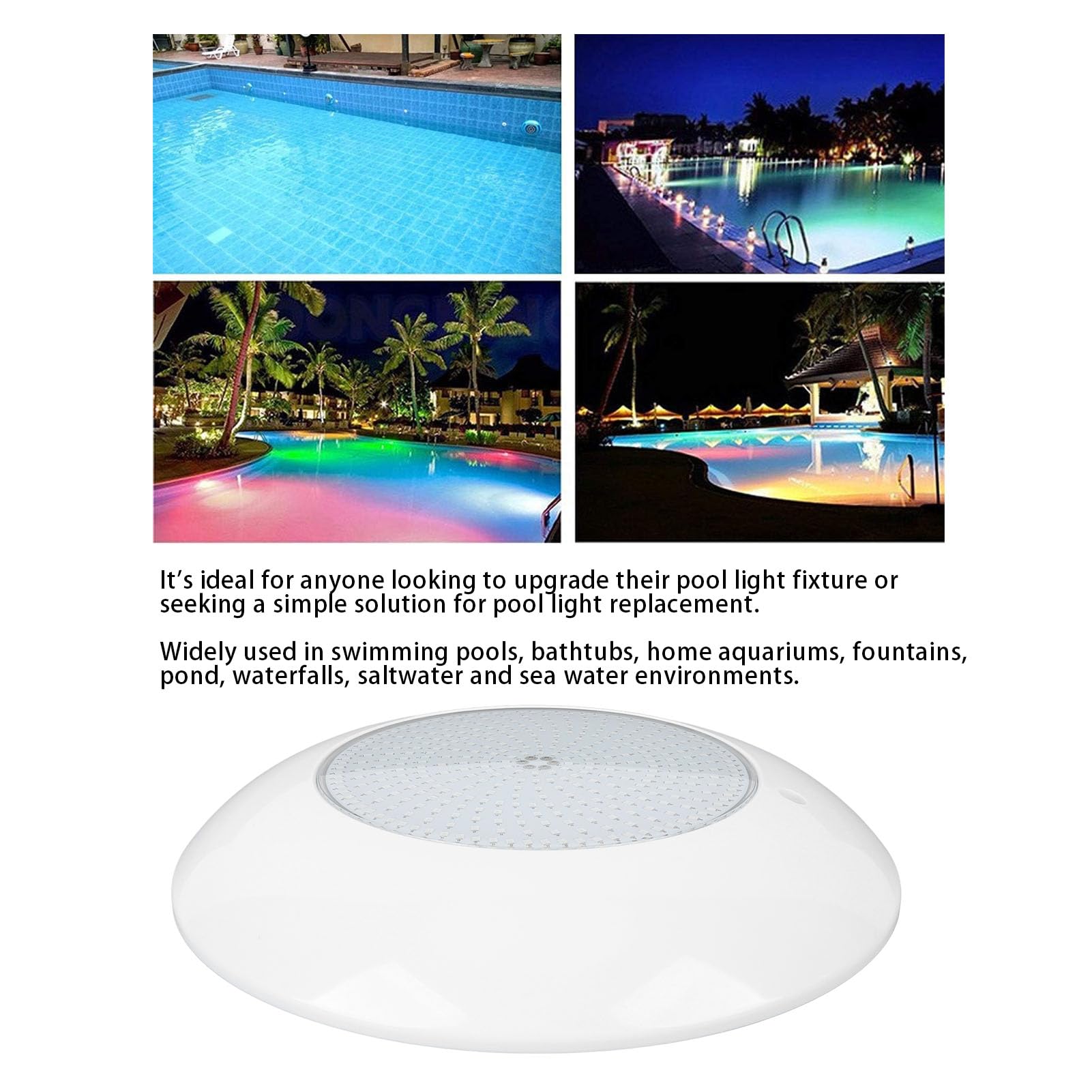 Greensen RGB Poolleuchte, 12V 25W, IP68 Wasserfeste Unterwasserbeleuchtung mit Fernbedienung, für Schwimmbad, Teich, Aquarium