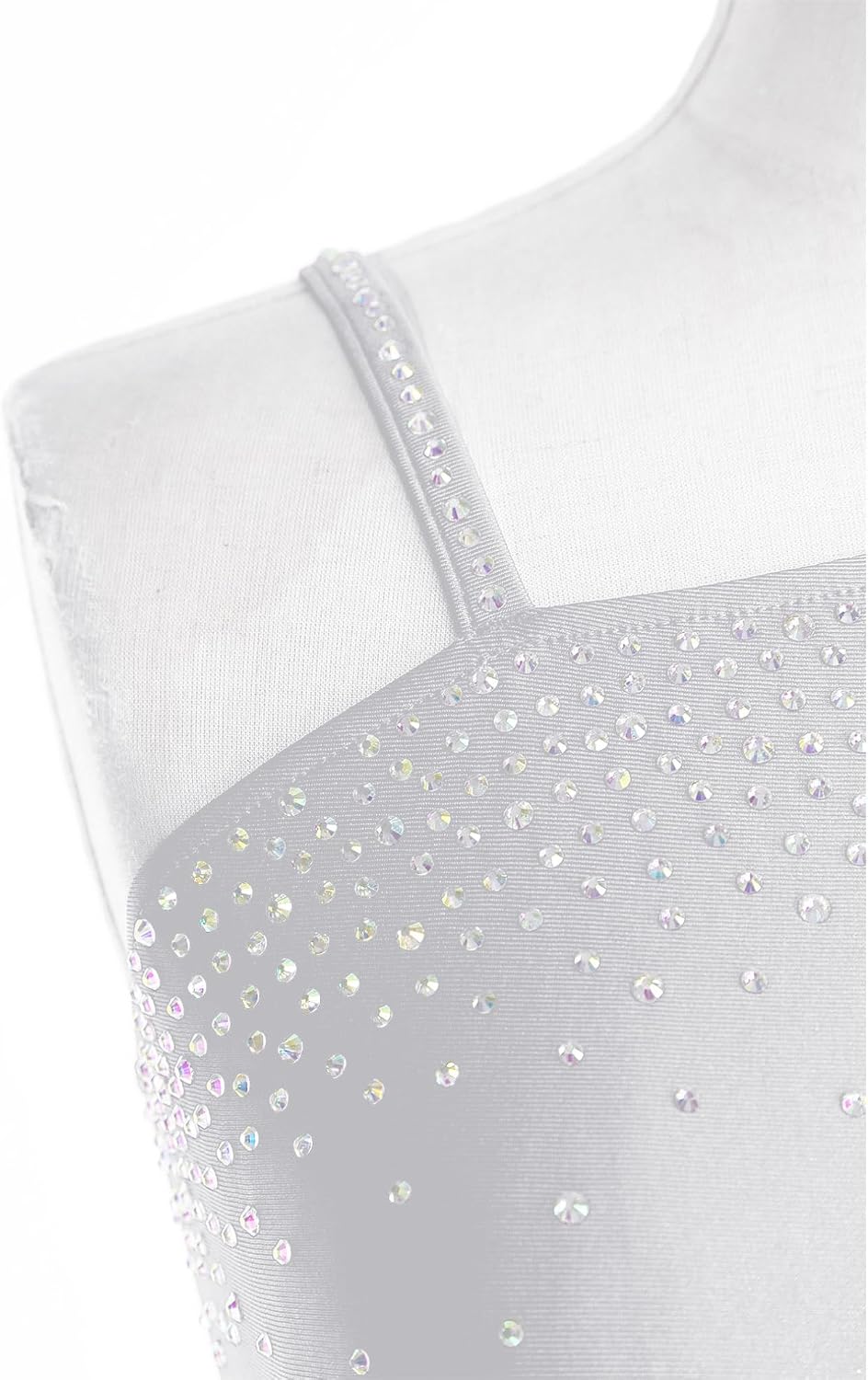 JEATHA Womens Lyrical Dance Costume Glitter Rhinestones Single Shoulder Sleeveless Modern Ballet Dancewear
