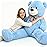 Toys Studio Big Blue Teddy Bear 47 Inch Giant Teddy Bear 4ft Tall, Stuffed Animal for Girls Women Christmas Valentine\'s Day Large Plush Toy for Kids Baby Shower Party Decorations