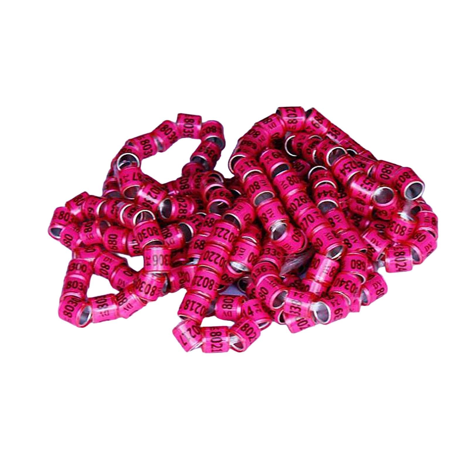 100 Pieces Pigeon Dove Leg Rings 2024 Identify Bands Accessory Training Ring Pink |100 Aluminium Pigeon Leg Rings-picture-25