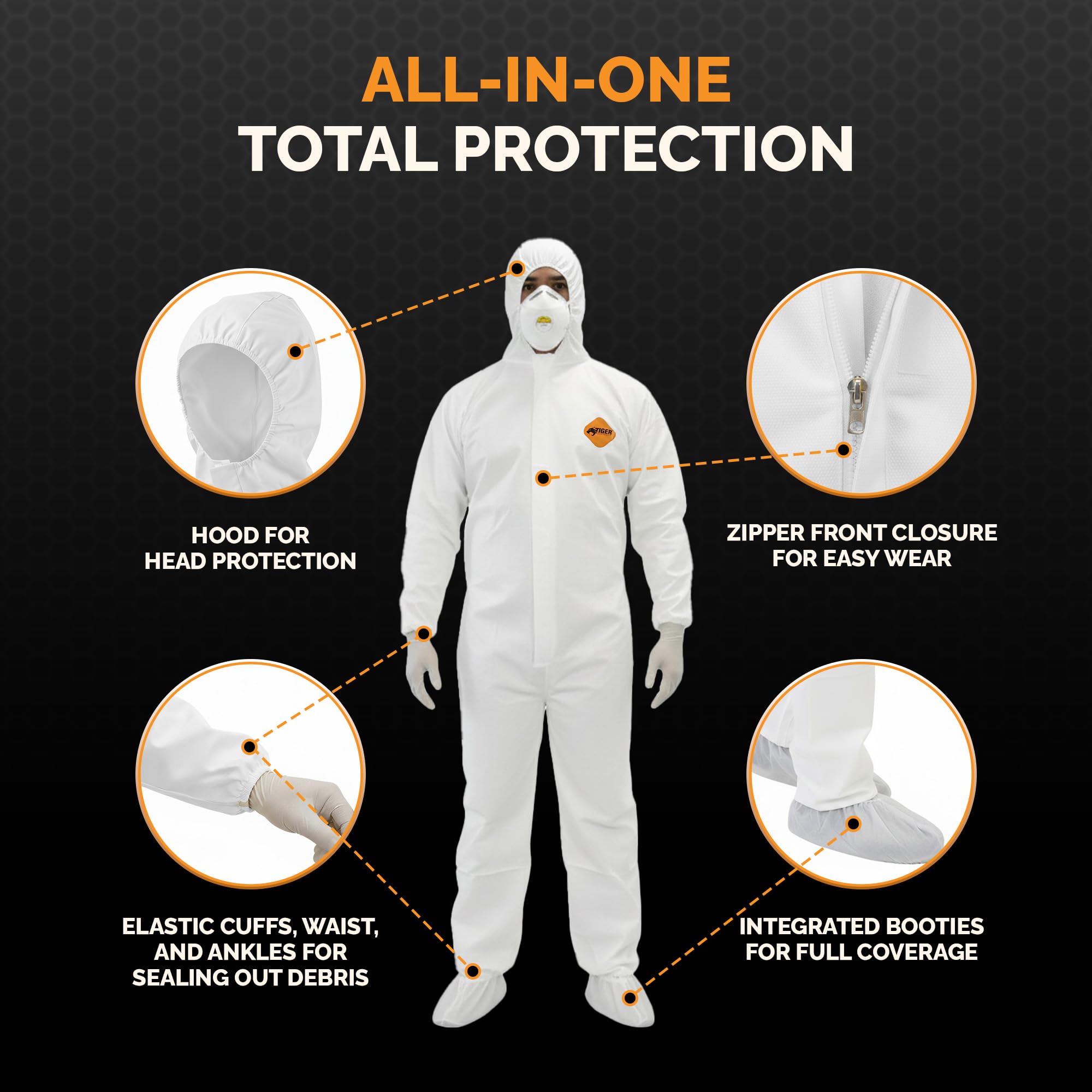 Tiger Tough - Juego de 3 combinaciones grandes para una máxima protección y comodidad