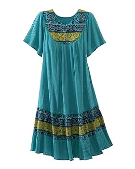 National Santa Fe Border Print Dress - Women's Short Sleeve