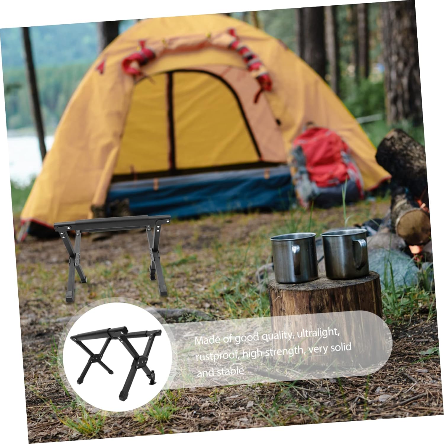 ABOOFAN 1Pc Outdoor Cooler Box Stand Portable Folding Rack for Camping Hiking and Picnics Lightweight Support Frame Rustproof and Stable Easy to Carry and Store