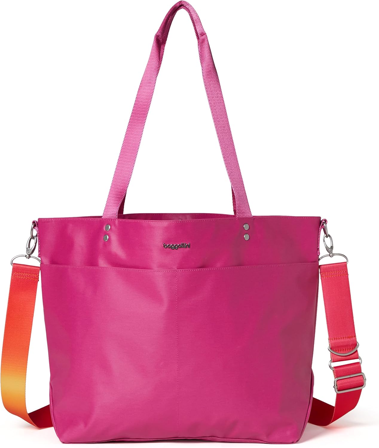Baggallini Laminated Carryall Tote - Waterproof Beach Bag for Women - Travel Tote Bags with Scratch Resistant Pockets