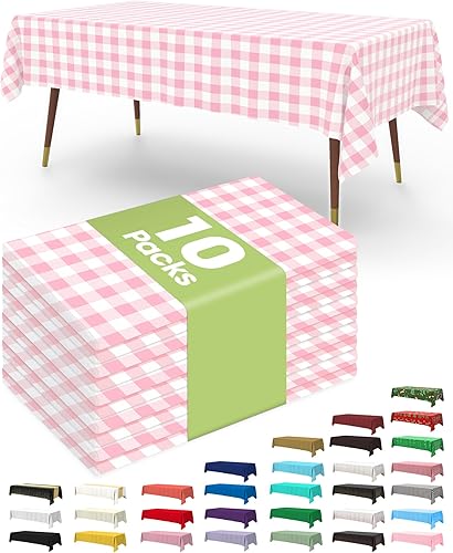 Miniatura 46 de Pureegg Mantel de plástico desechable, paquete de 10 manteles de 54 x 72 pulgadas, decoraciones de fiesta de Halloween, decoración Summerween, Negro