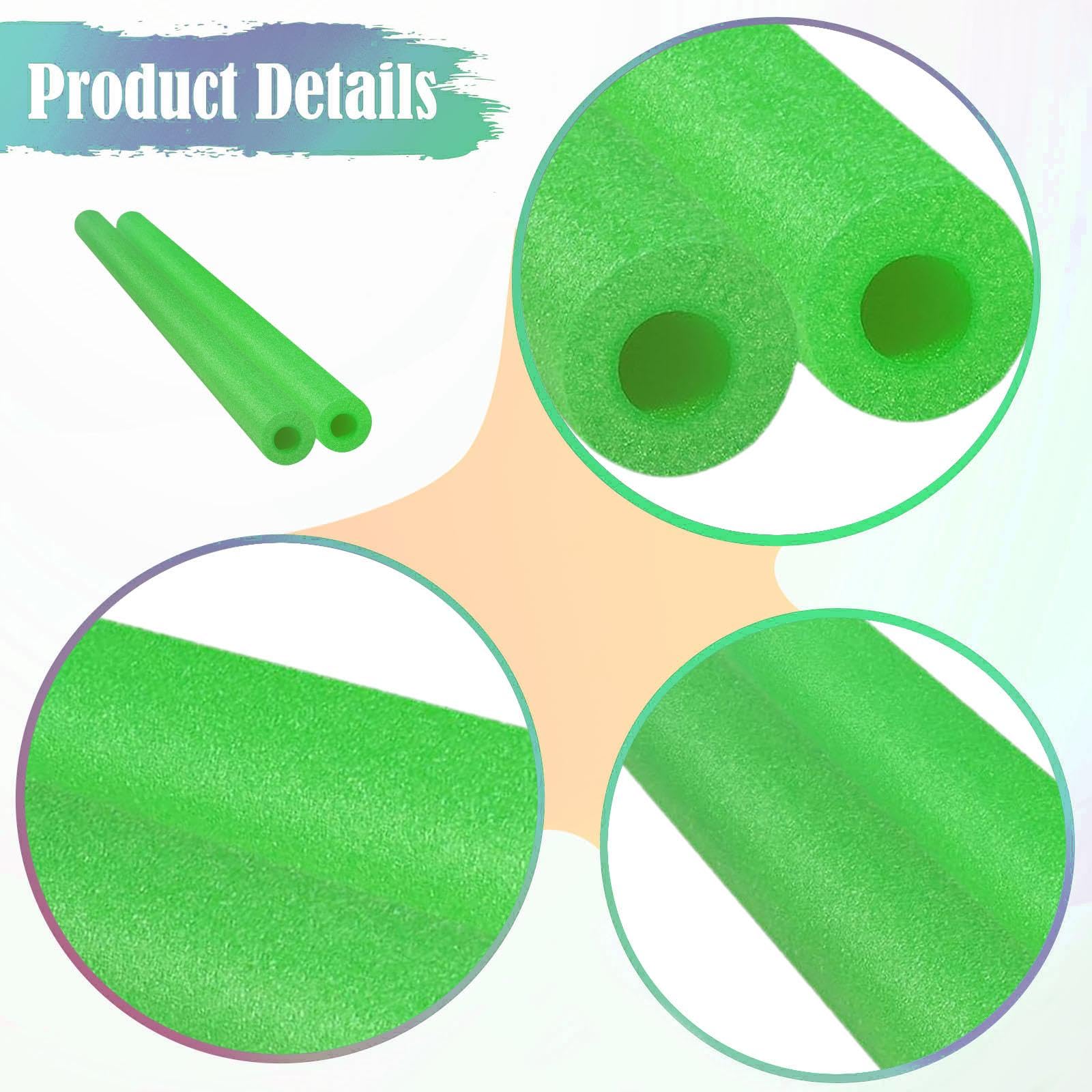 Fenteer 2 flotadores de Espuma para Piscina con núcleo, Tubos de Espuma Multiusos de 150 cm para diversión, Juegos, Playa, Manualidades y, Verde