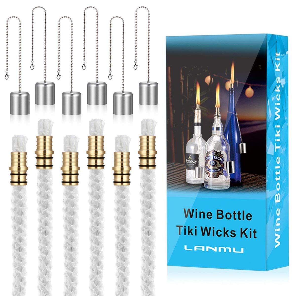 Buy LANMU Wine Bottle Tiki Wicks Kit,Tiki Torch Wicks,Wine Bottle Wicks