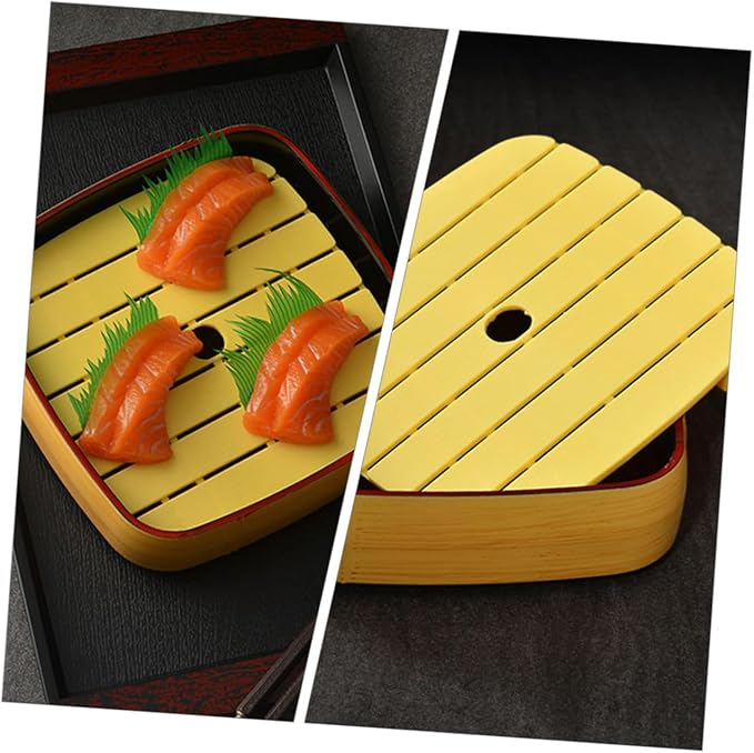 Plato Sushi SUPVOX 20.3 cm Redondo ABS Amarillo miniatura 7