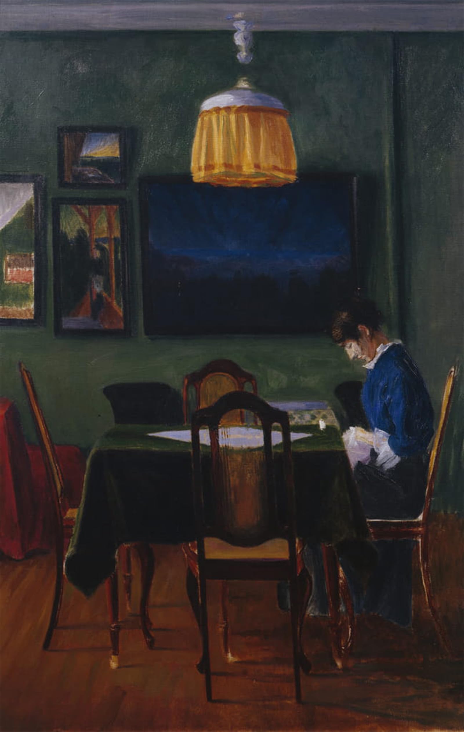 ARTXLXXBN Famous Print Painting Colorful Art Print by Lamp Light by Harald Oscar Sohlberg Canvas Art Decorations for Home Decor 60x90cm