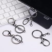 Vista 4 de 20 juegos de cierres de pinza de langosta con gancho y anillo plano dividido para llavero con clip de gatillo giratorio con pequeña pinza