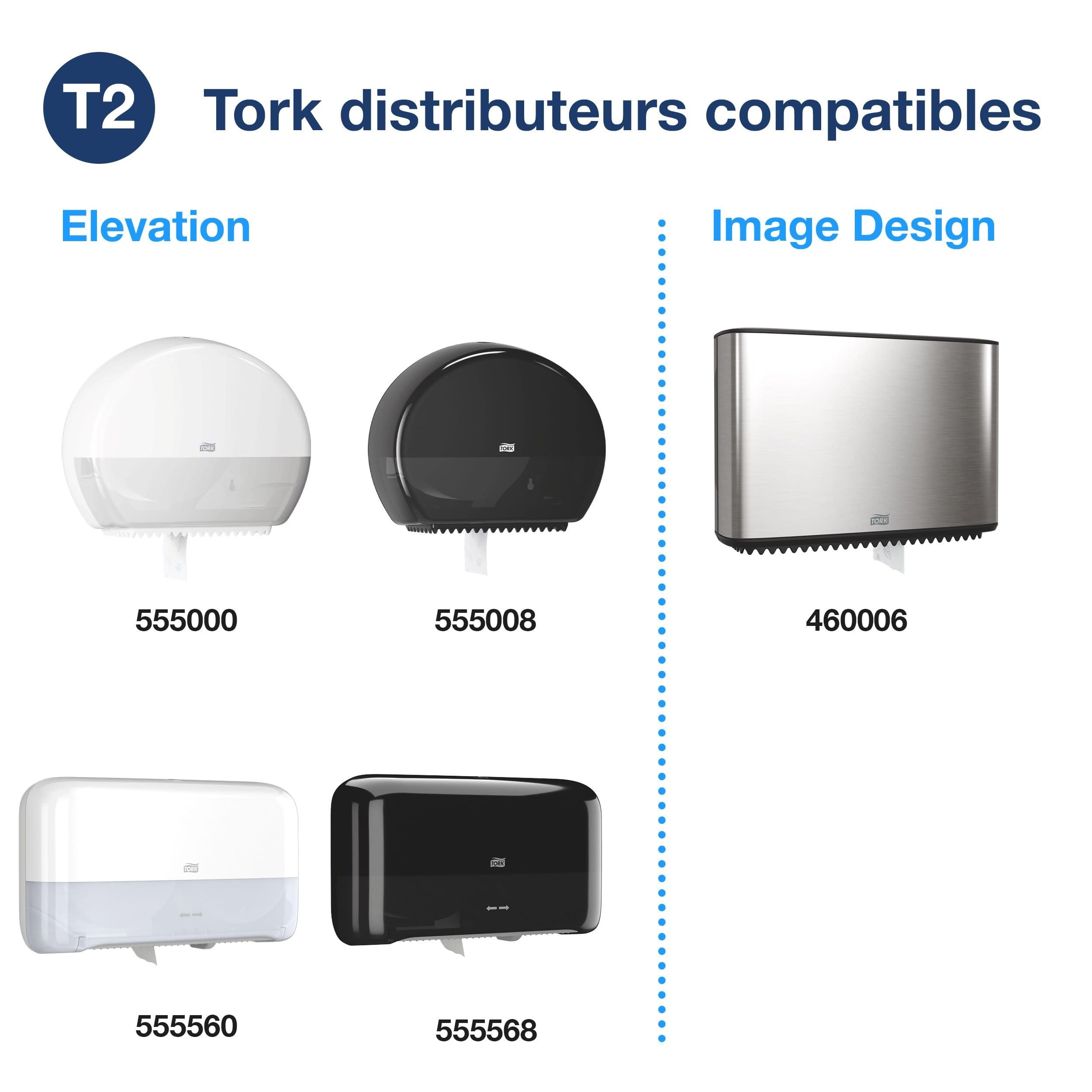 Tork Papier Toilette mini Jumbo blanc T2, Advanced, 2 plis, 12 x 160 m, 605092