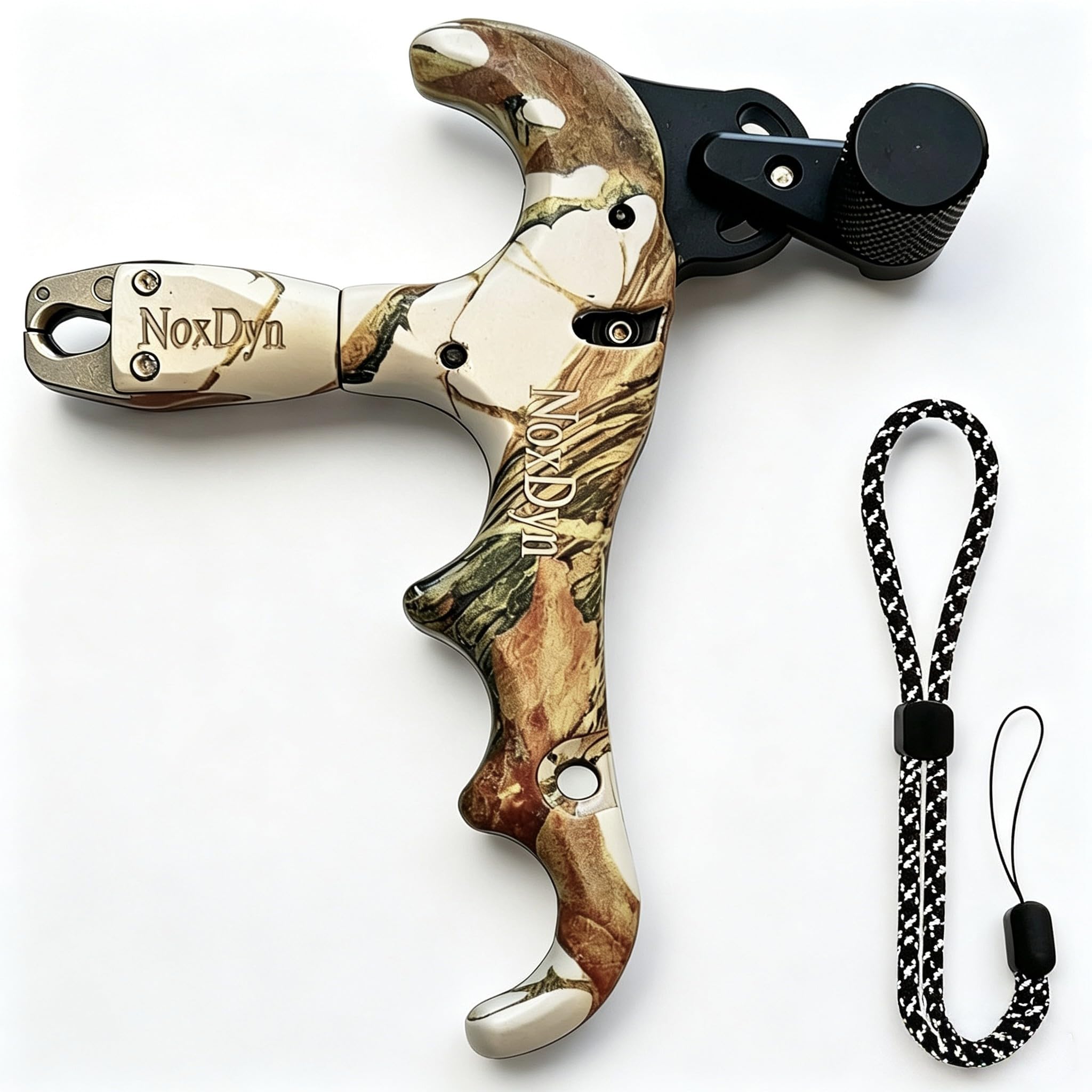 Archery Bow Release for Compound Bow, 4-Finger Adjustable Sensitivity Thumb Release Aid, 360° Rotatable Head for Hunting and Target Practice