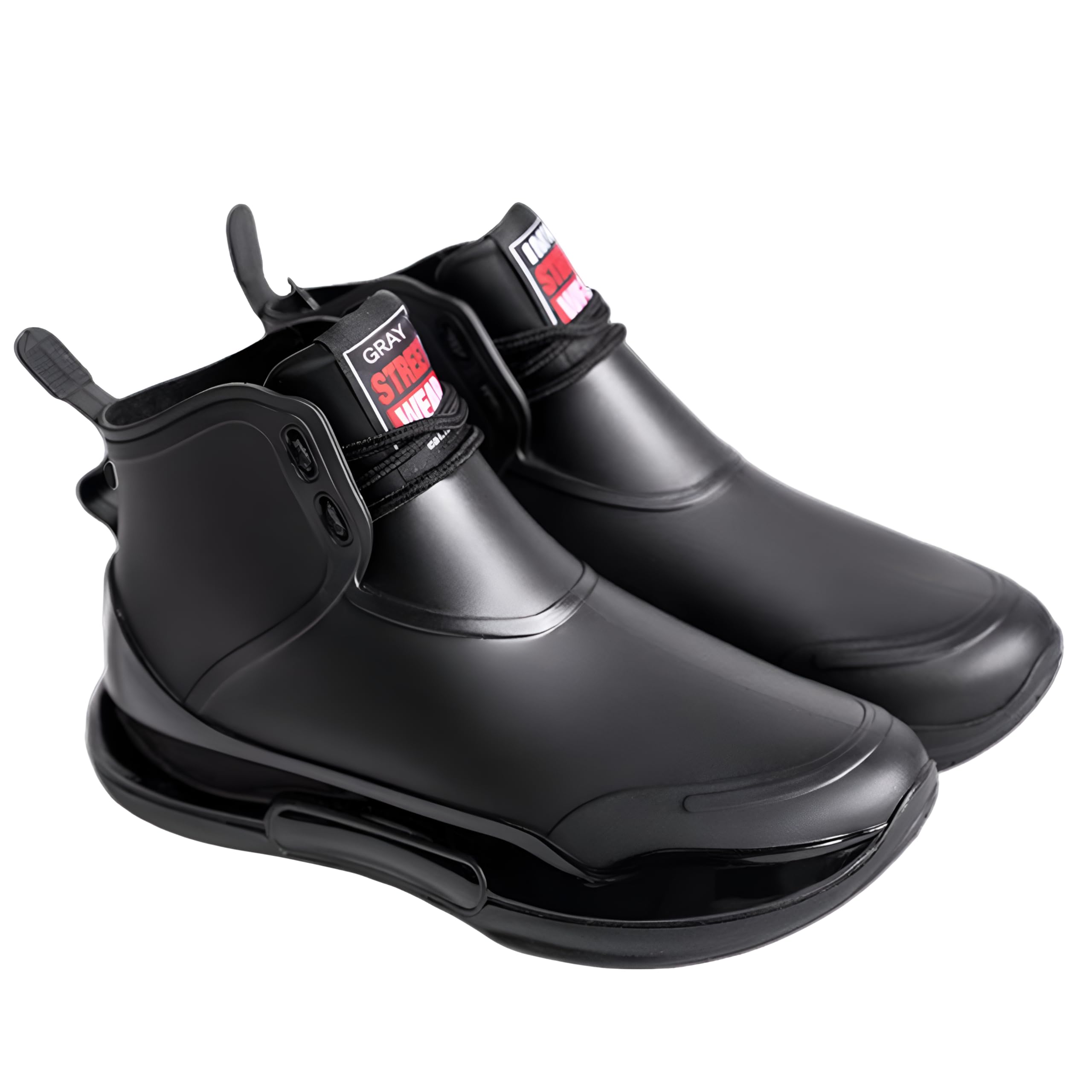 YYW Lace Up Rain Boots Women and Men Unisex High Top Ankle Rainboots Hiking Camping Garden Waterproof Rain