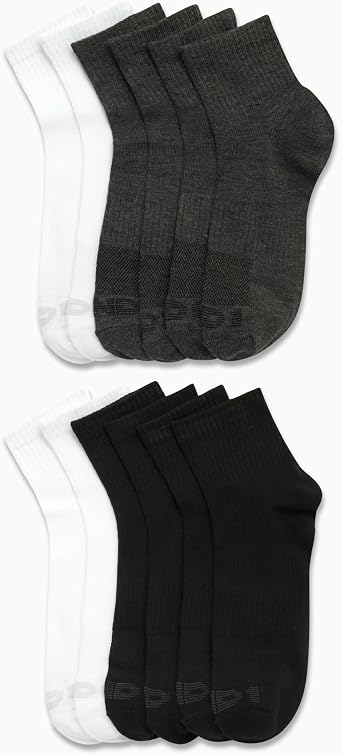 AND1 Mens Quarter Socks - 12 Pack Lightweight Athletic Quarter Length Ankle Socks for Men for Sports, Running (Sizes: 6-12.5)