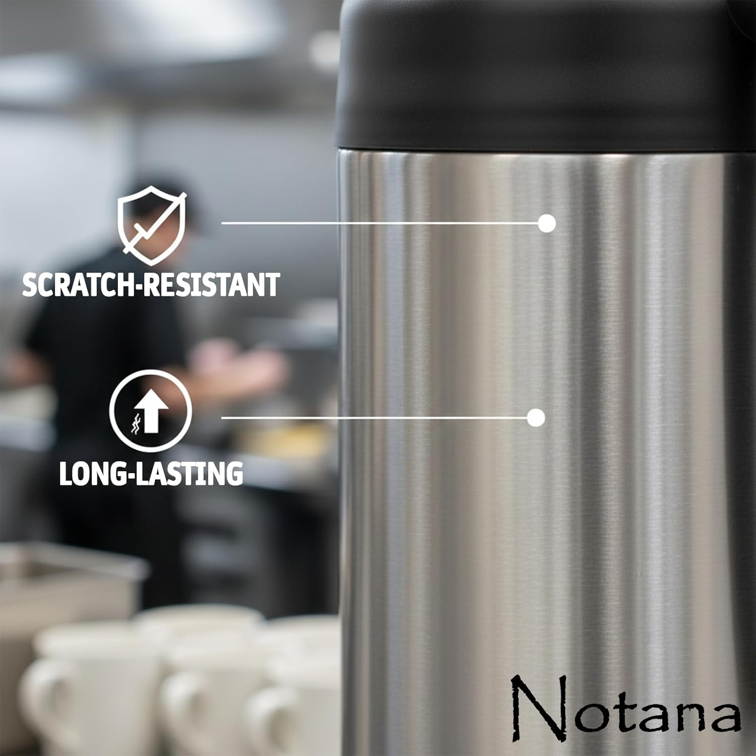 Stainless Steel Insulated Carafe with Leak-Proof Lid, Coffee & Tea Server, Small Portable Metal Coffee Carafe for Home, Office - Travel & Hot or Cold Beverages 24 oz