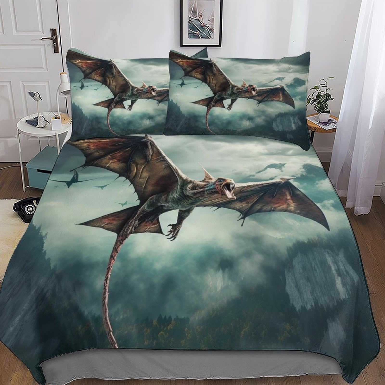 Parure de lit dinosaure 200x200cm pour transformer la chambre des enfants