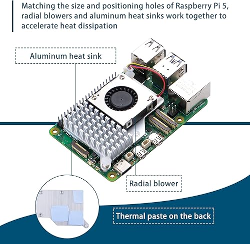 Miniatura 4 de GeeekPi Carcasa metálica para Raspberry Pi 5, con enfriador activo oficial Pi 5, N04 M.2 NVMe SSD PCIe y fuente de alimentación USB C de 27 W para