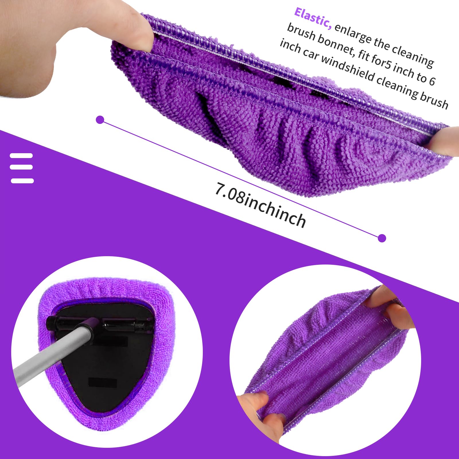 Paquete de 5 paños de microfibra reemplazados para el cuidado del automóvil para XINDELL Cepillo de limpieza de parabrisas de rizo de algodón lavable almohadillas de lavado de coche – 5 pulgadas de