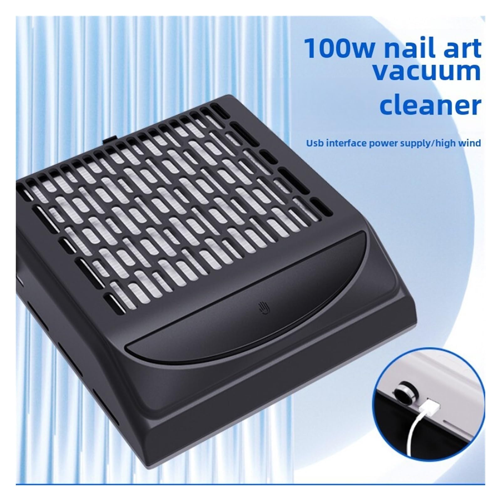 MRKU Aspiratore per Polvere di Fresa per Unghie con Filtro Lavabile, aspirazione silenziosa, Potente aspirapolvere Professionale da 180 W con Filtro Riutilizzabile, Riduce del 98% la Polvere.