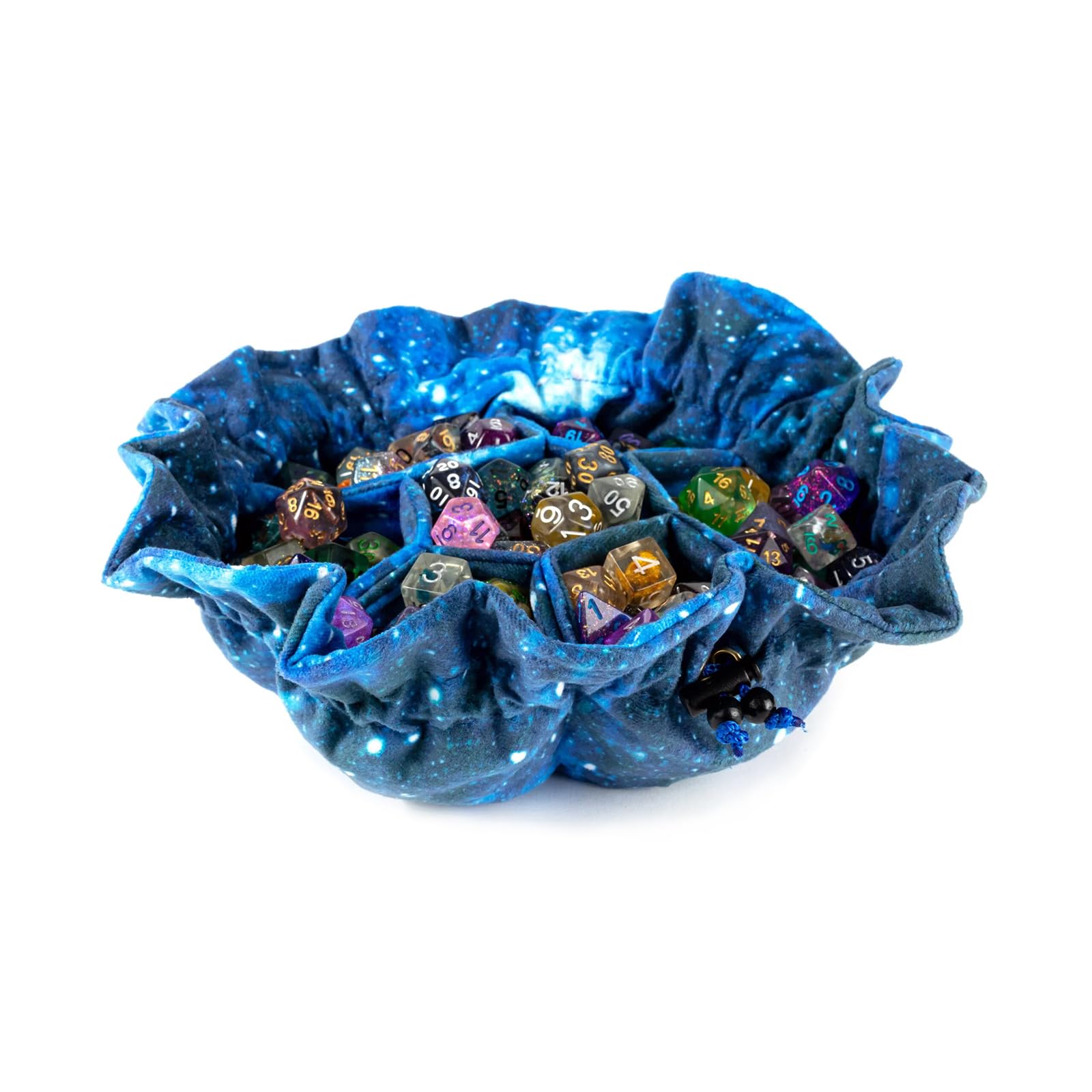 Metallic Dice Games FanRoll Borsa per dadi in velluto con tasche: galassia, giochi di ruolo, accessori per dungeons and drons