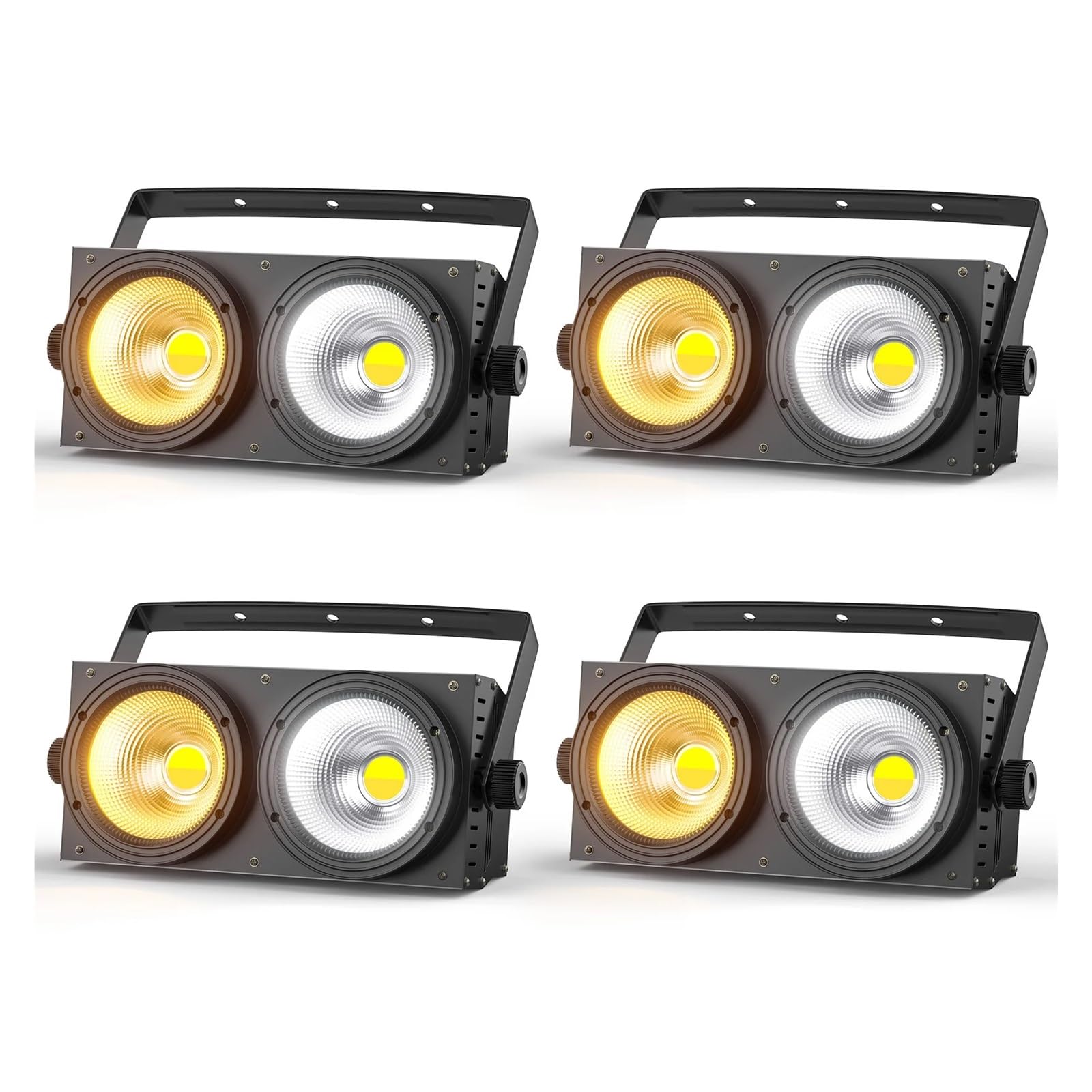 4szt. 200W COB Par Light 2x100W Blinder Lighting, 2 oczy LED 2w1 Cool Warm White Party Bar DMX Stage,Wysoka czułość