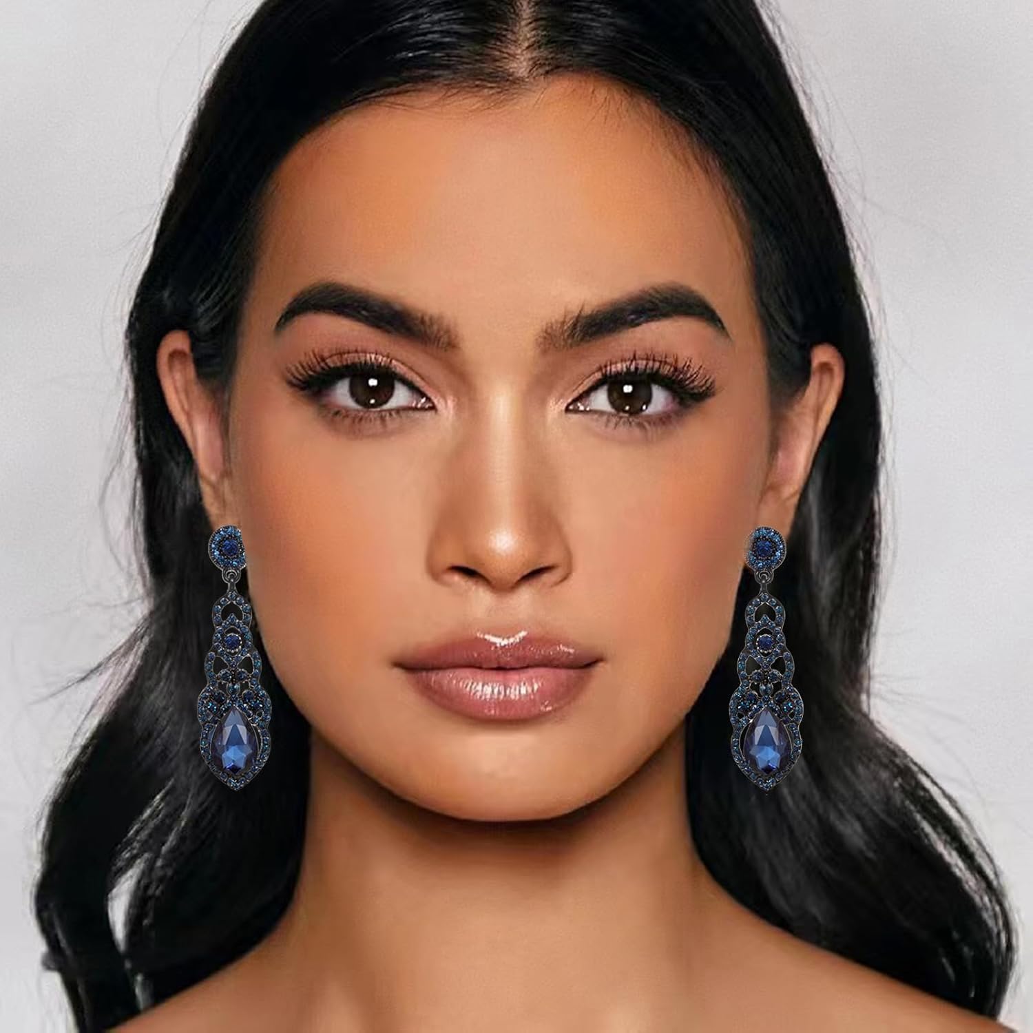 Vintage Rhinestone Wedding Bridal Teardrop Dangle Earrings Fancy Crystal Chandelier Drop Earrings for Women Brides - Image 3