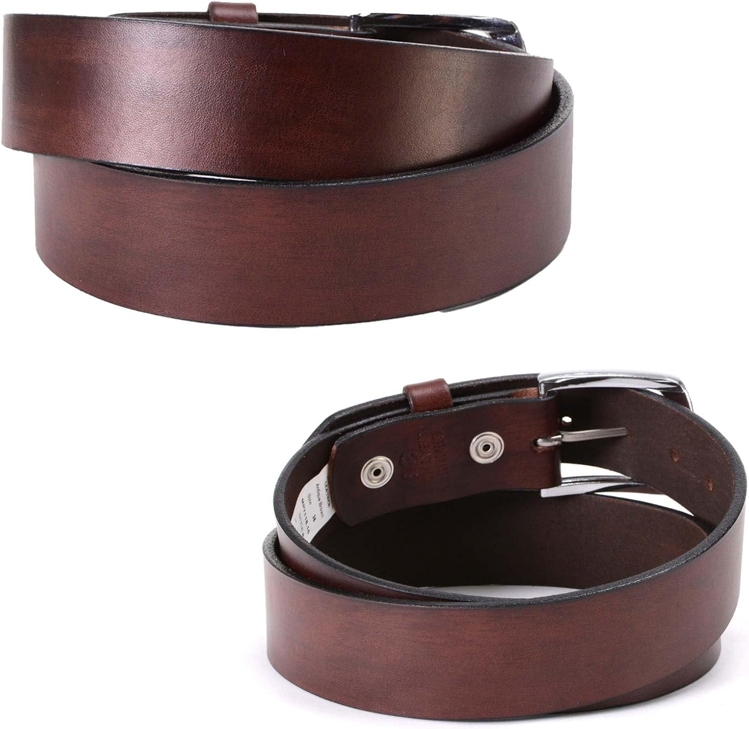 Milwaukee Leather MP7118 Men's Brown Premium Leather 1.5 Inch Wide Belt with Interchangeable Buckle - Image 4