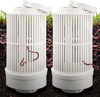 Blosssound 2 Pcs Inground Worm Composter Outdoor Farm Compost Bin Reducing Food Waste Composting Systems Sustainable Worm Composter for Raised Garden Beds at Home(13.39 x 6.3 x 6.3 Inch)