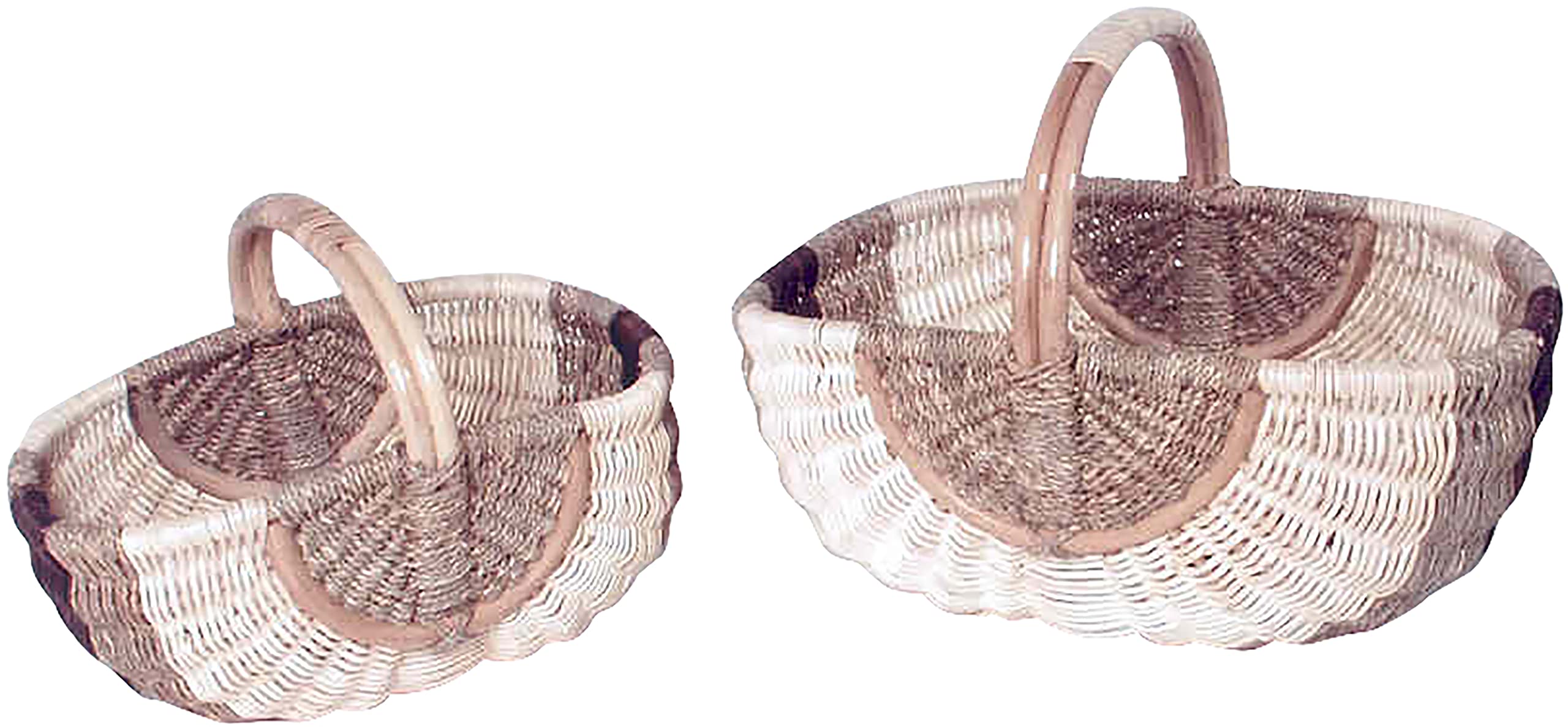 Kobolo Rattankorb Einkaufskorb geflochten Set zwei Größen Natur Braun