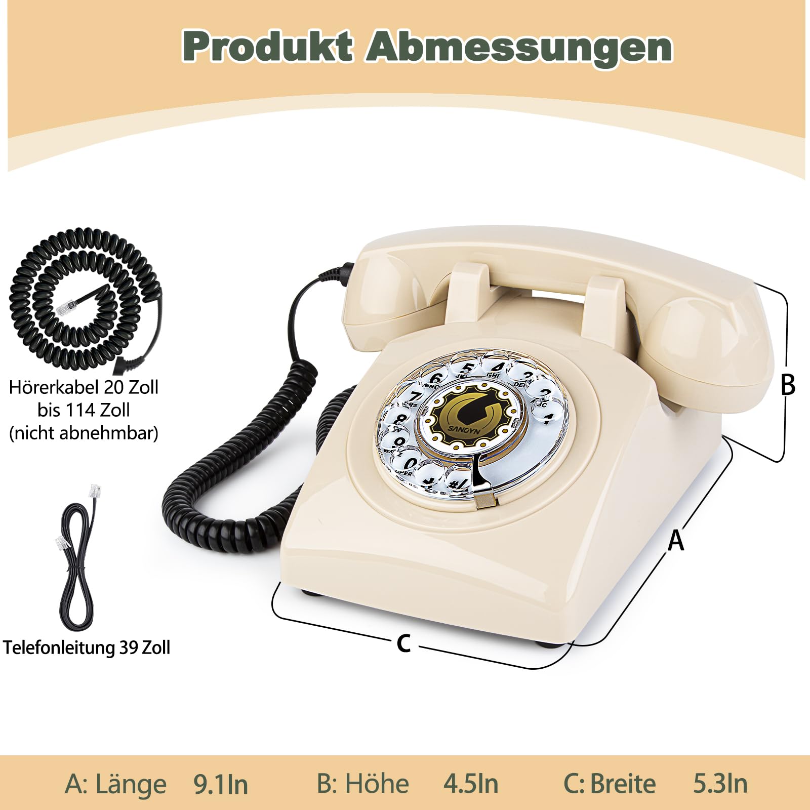 Mua Sangyn Retro Landline Telephone Classic Vintage Corded Phone Old Fashioned Dial Button Desk Phone With Redial Function For Home Office Trên Amazon Mỹ Chính Hãng 2026 - View #10