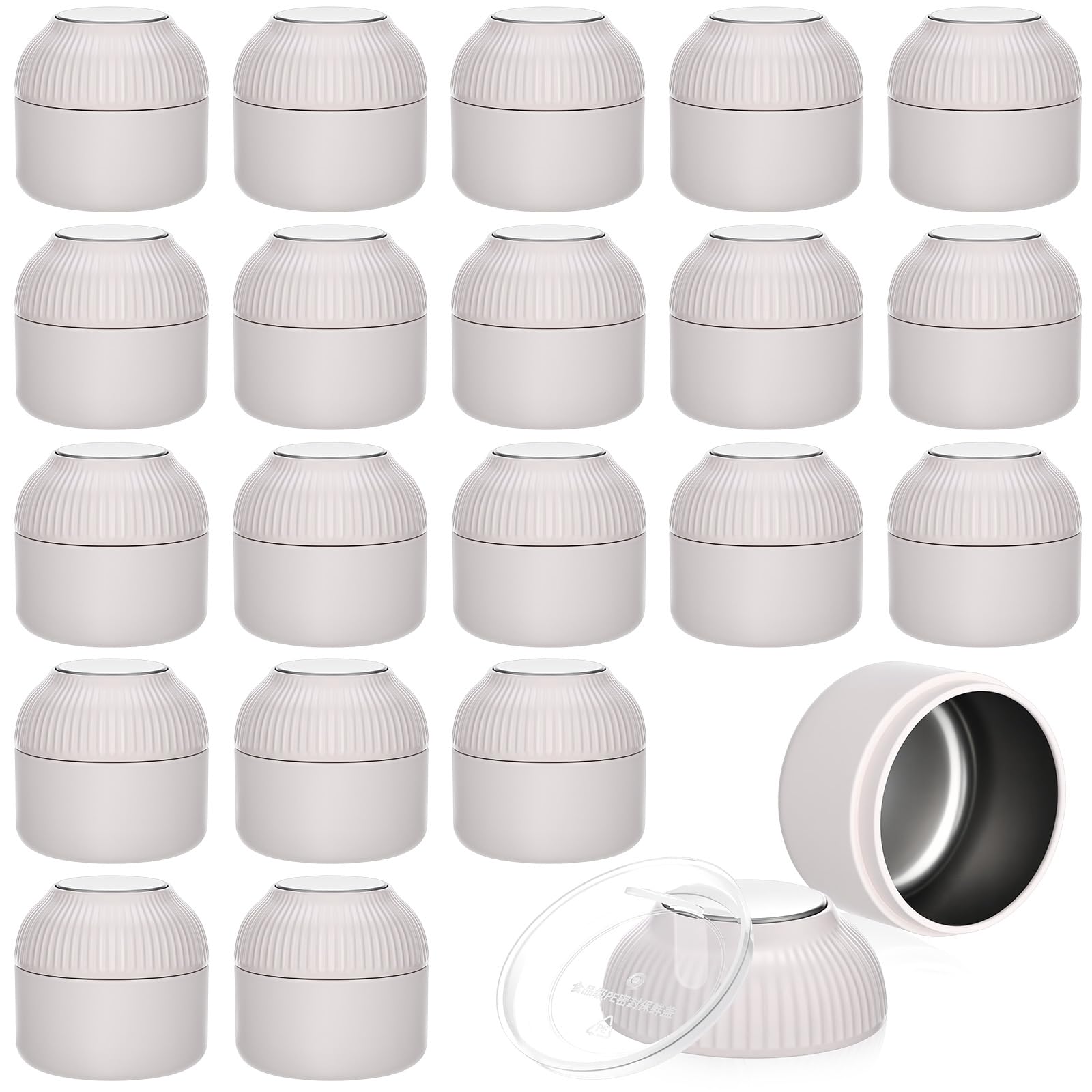 20 Pcs Tea Tin Canister, Airtight Double Lids 2.5 Fl oz, White