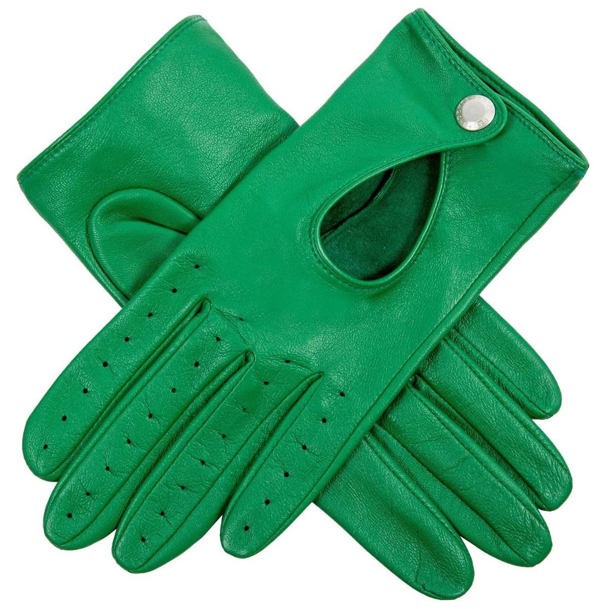 Dents Women's Green Thruxton Leather Driving Gloves - Emerald - Small