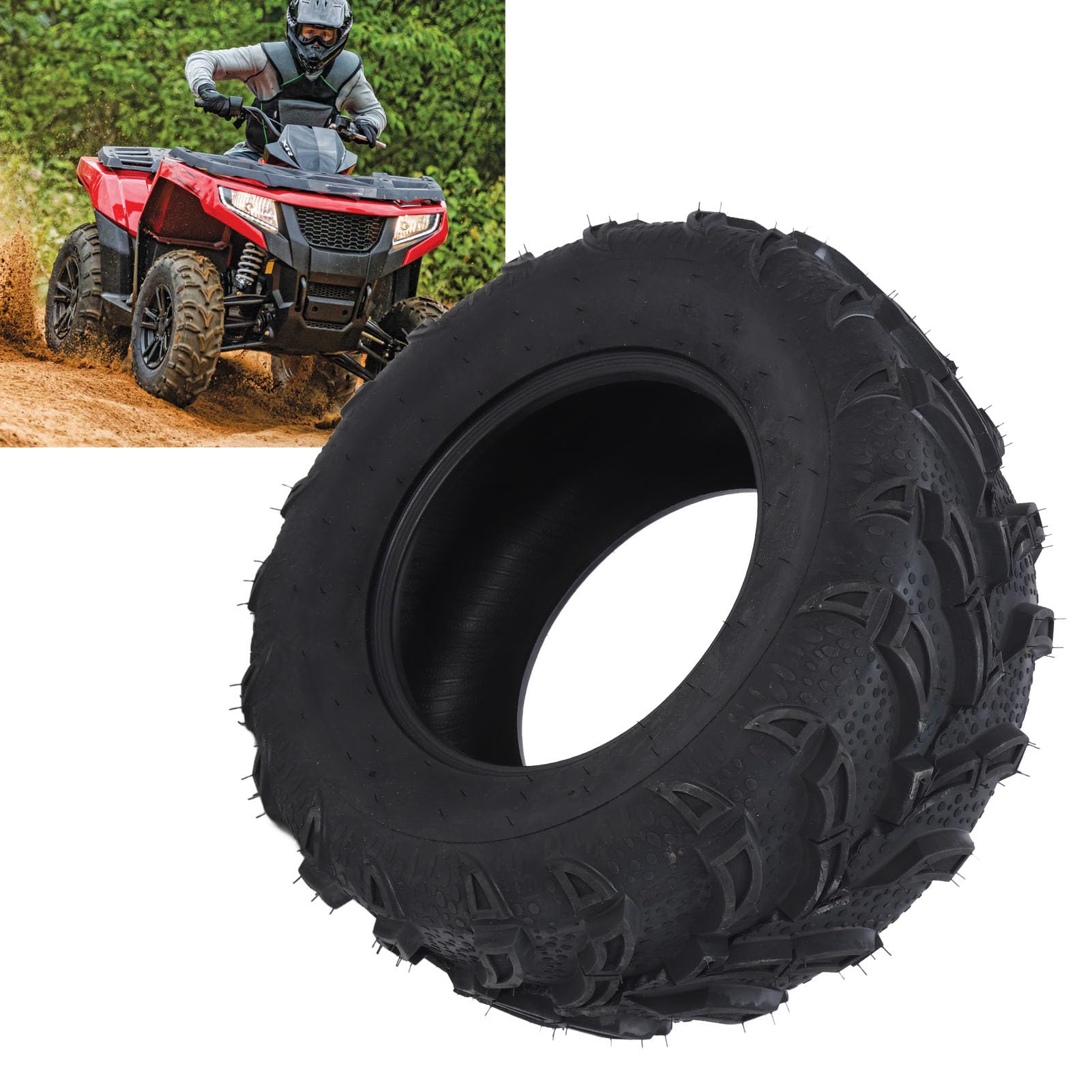 Luocute -12 6-warstwowa Opona Bezdętkowa, 6PR Opona Terenowa Heavy Duty do Wózka ATV UTV Gokart Kosiarka do Trawy