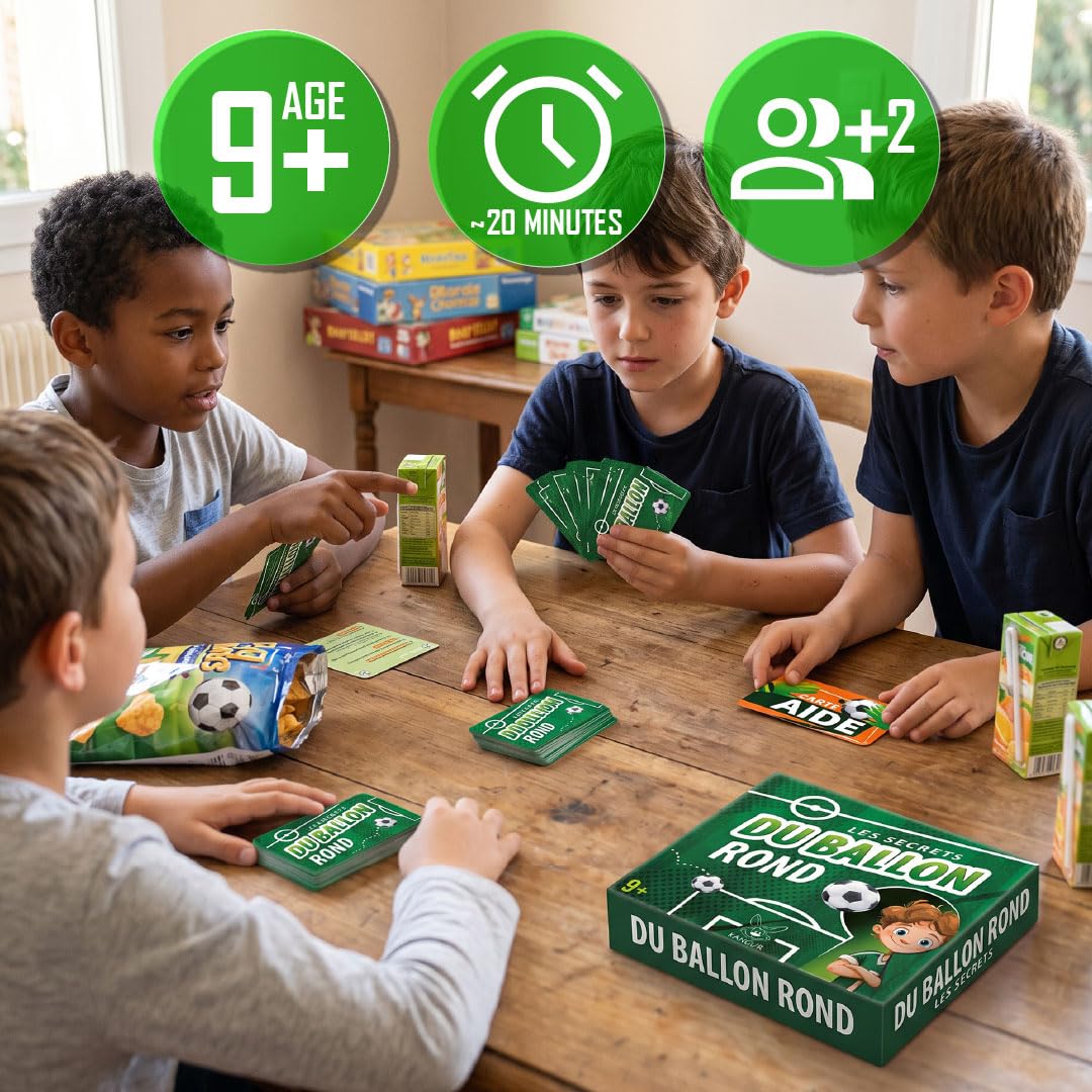 KANGUR Jeu de Carte Enfant - Jeu de Carte Football - Idéal pour Vacances et Anniversaire - Jouet pour Garçon dès 9+ Ans