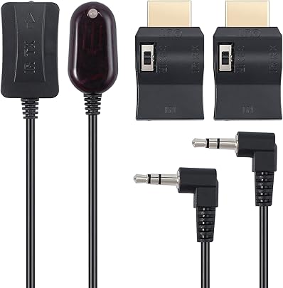 ESYNiC Extender per Segnale Sistema Repeater Infrarossi Ricevitore Emettitore Remoto Kit Ricevitore Trasmettitore con Porta HDMI per HDTV DVD ESYNiC Extender per Segnale Sistema Repeater Infrarossi Ricevitore Emettitore Remoto Kit Ricevitore Trasmettitore con Porta HDMI per HDTV DVD