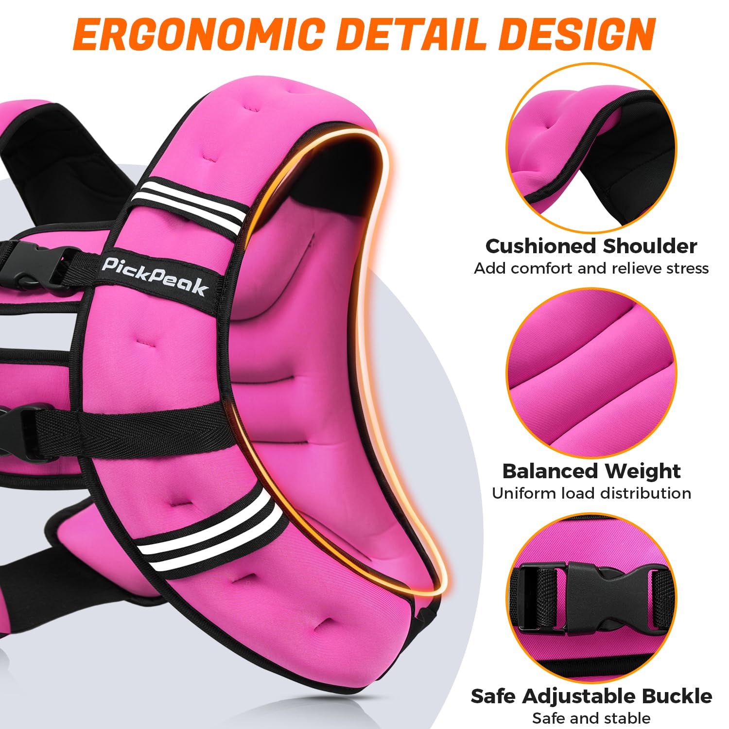 Gewichtsweste für Damen und Herren, 2,3 kg/2,7 kg/3,6 kg/5,4 kg/6,8 kg/9,1 kg/11,3 kg/13,6 kg, Gewichtsweste zum Gehen, Krafttraining, Gewichtsweste mit verstellbarer Schnalle, abnehmbare