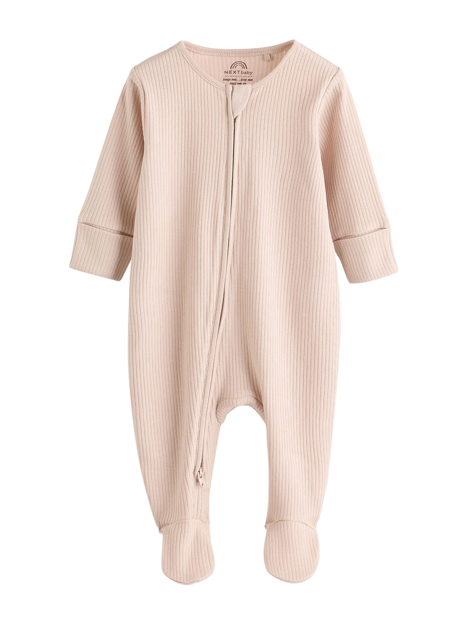 NEXT Noworodki unisex Zestaw 3 par śpioszków niemowlęcych z dwukierunkowym suwakiem