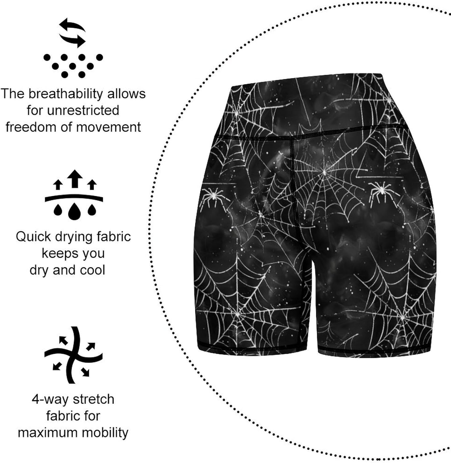 Women's High Waist Bike Shorts for Workout Sports Athletic Running Hiking Biker Yoga Gym - Image 6