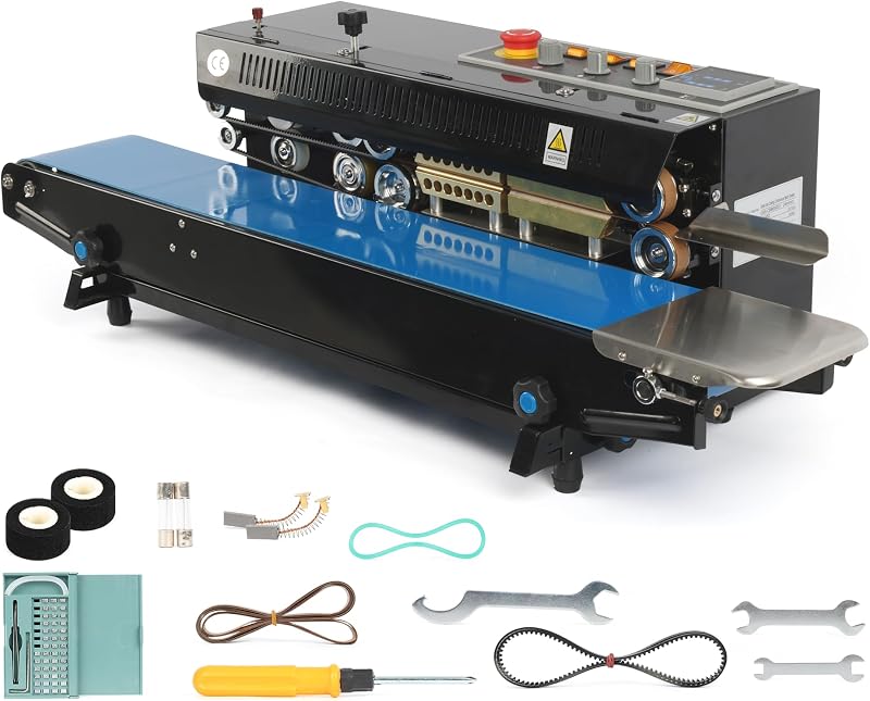 Máquina de sellado continuo con rueda de tinta automática Horizontal sólida de EE. UU. con control de temperatura Digital