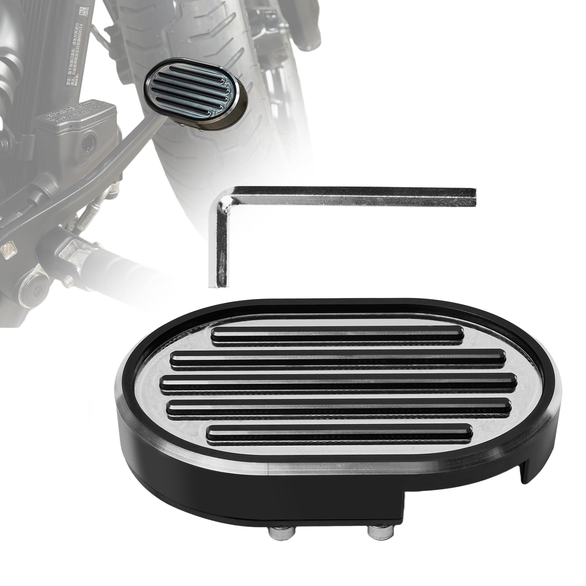 Motorcycle Aluminum Extended Larger Brake Pedal Cover For Indian Scouts Bobber/Classic/Limited/Super Scout 2025+ Models Brake Accessories(Chrome Style)