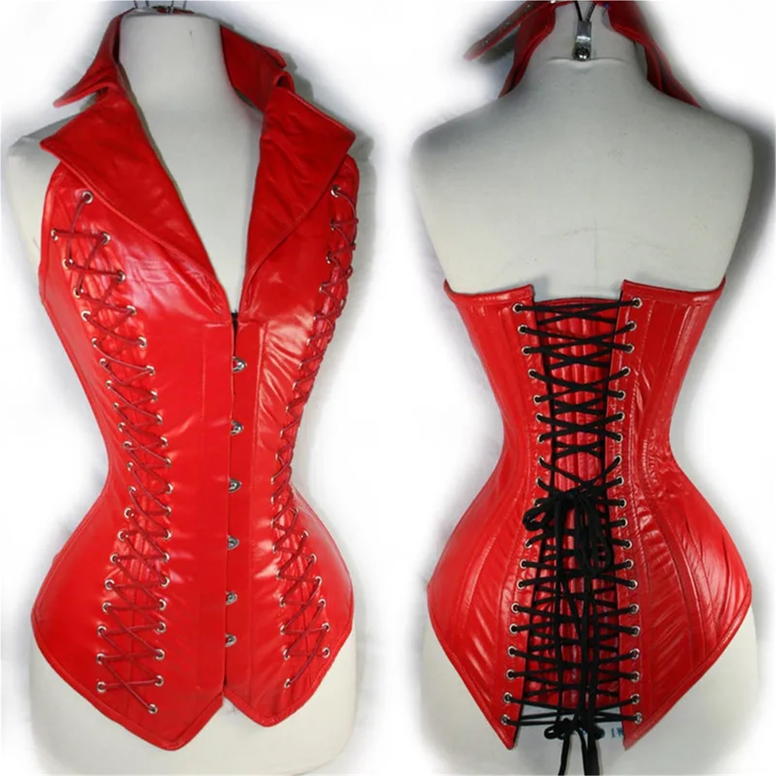 Steampunk-Korsettweste aus Kunstleder for Damen, Gothic-Korsett mit seitlicher Schnürung, Stahlknochen und PU-Korsett Für Fitnesstraining