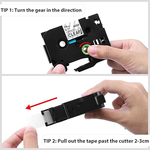 Miniatura 7 de Label KINGDOM Cinta Tz de 0.709 in 0.7 laminado transparente de repuesto para Brother TZe-141 TZe141 Negro sobre transparente 34 pulgadas compatible