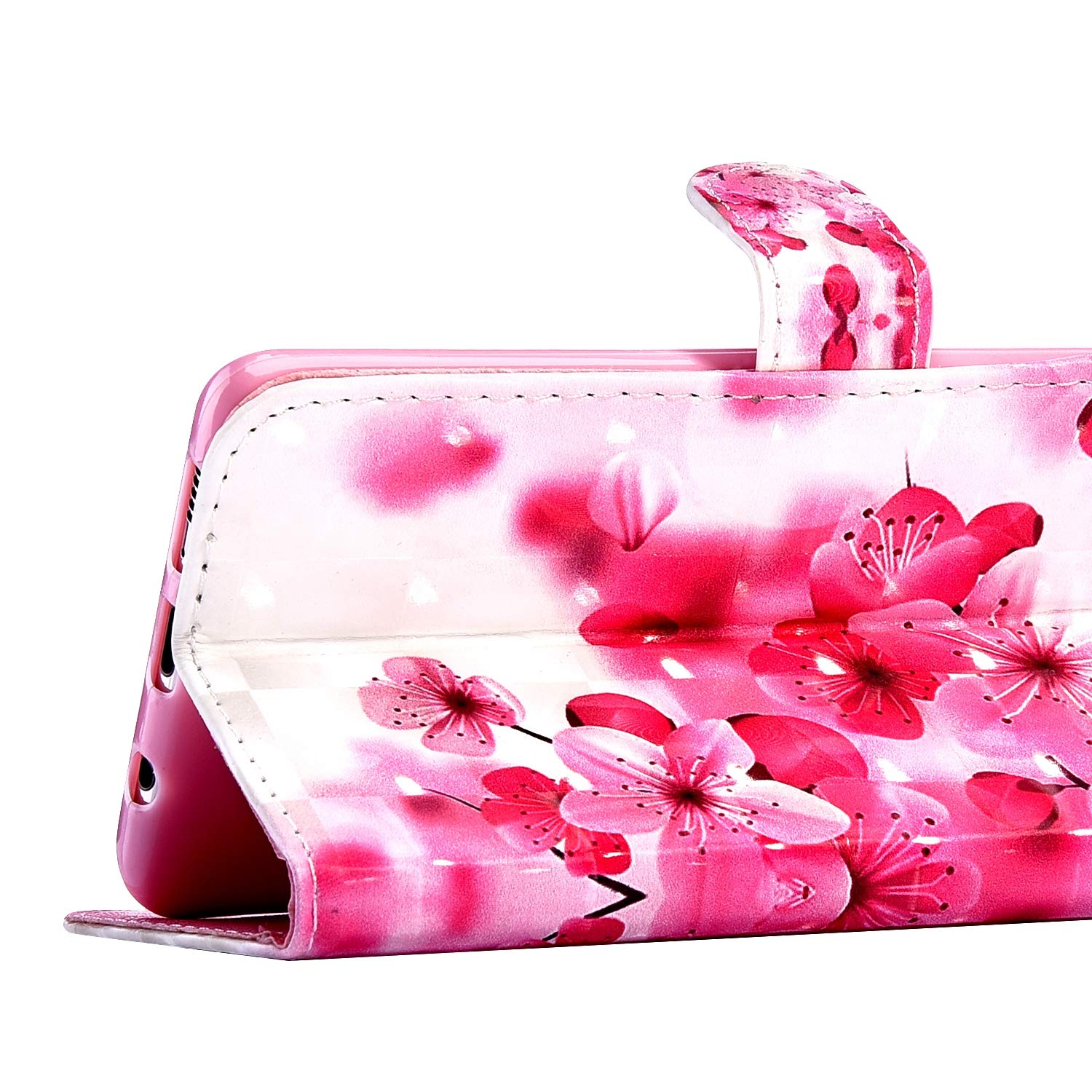 Custodia Samsung Galaxy A05S Farfalla Rosa - Protezione Pelle con Portacarte