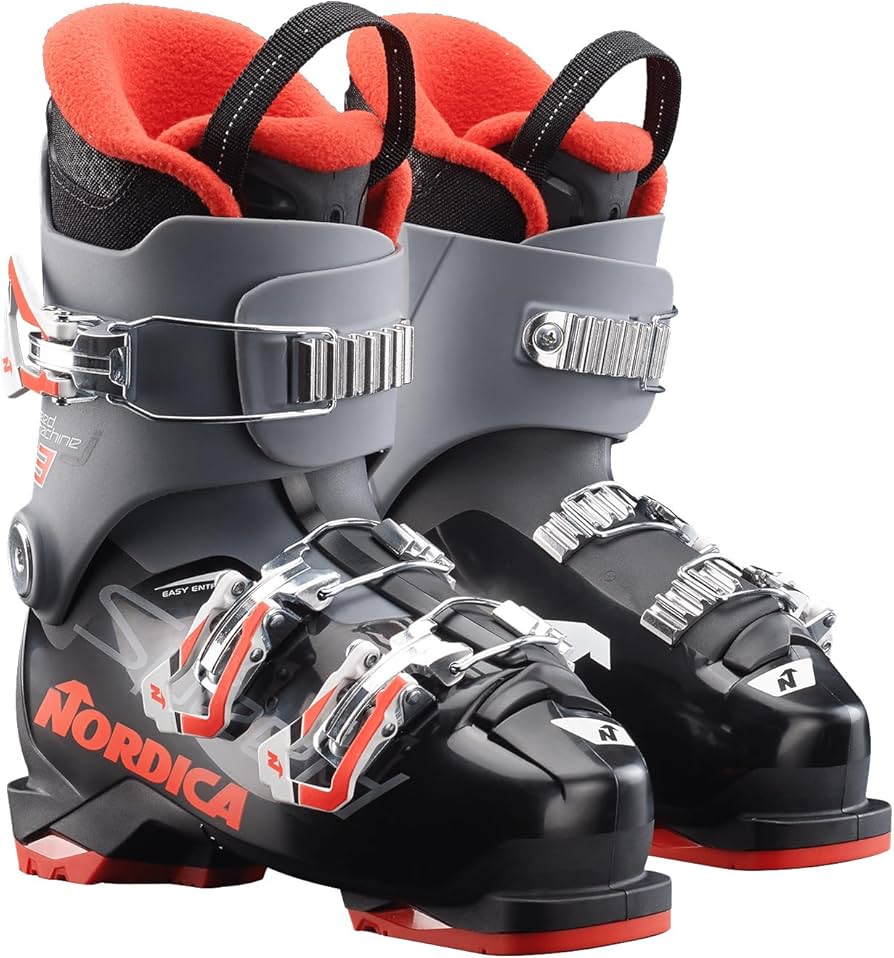 Nordica Speedmachine J3 Kid's Alpine Ski Boots (Black/Anthracite