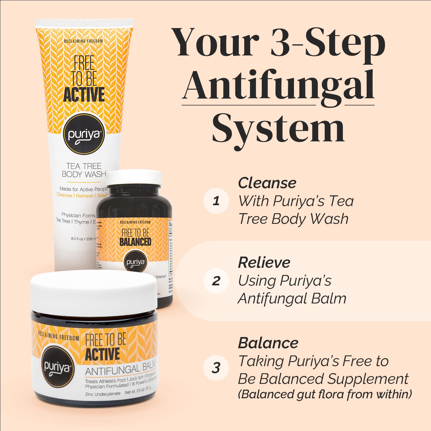 Puriya Tea Tree Oil Antifungal Cream. Natural Athletes Foot Cream