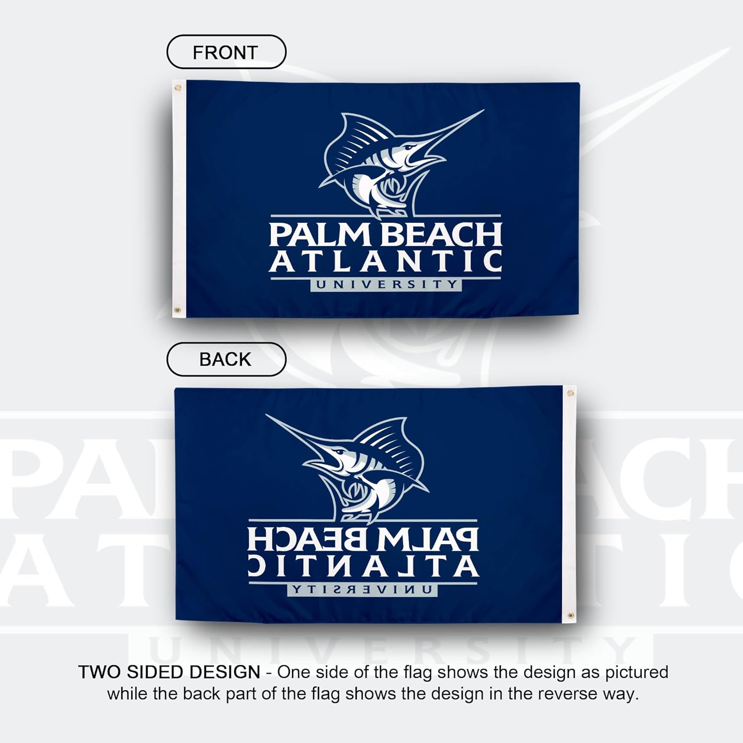 Desert Cactus Palm Beach Atlantic University PBAU Flag - 3 x 5 Feet Sailfish Banner, Indoor/Outdoor Durable Fabric, 100% Polyester Design (Style 1)