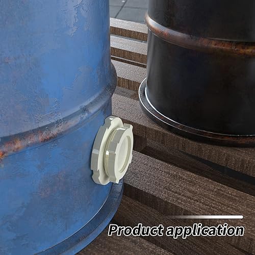 Vista 51 de TAISHER Adaptador de conector de tanque de mamparo de 1 pulgada de ABS blanco con tapones y junta para tanque de agua, barriles de lluvia, acuarios