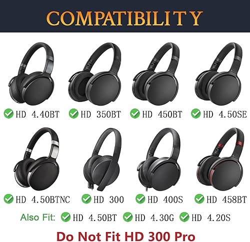 Miniatura 2 de SOULWIT Almohadillas de repuesto para Sennheiser HD 4.50BT, HD 4.50BTNC, HD 4.50SE, HD 4.40BT, HD 4.30G, HD 4.20S, HD 458BT, HD 450BT, HD 450BT, HD