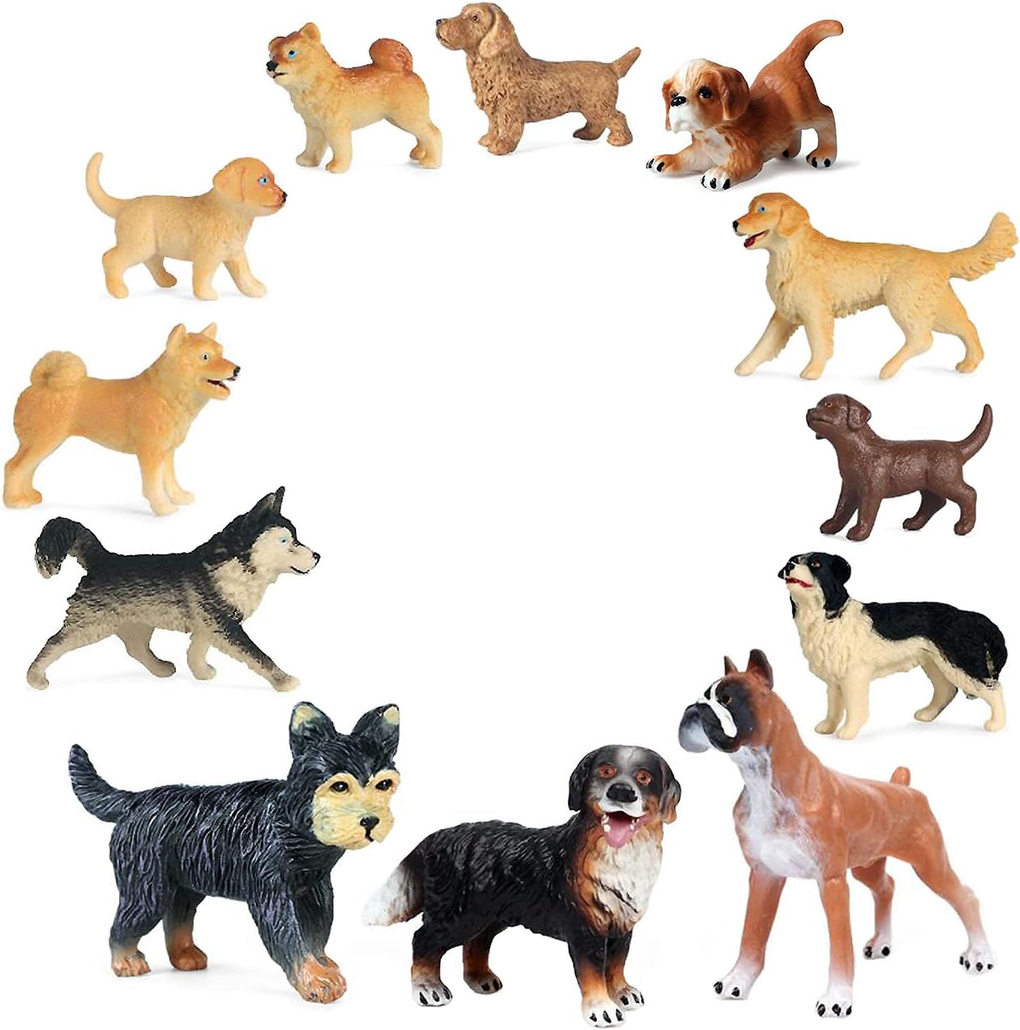 Zeroupshop 14 Stück Handbemalte Hundefiguren Harz Miniatur Deko