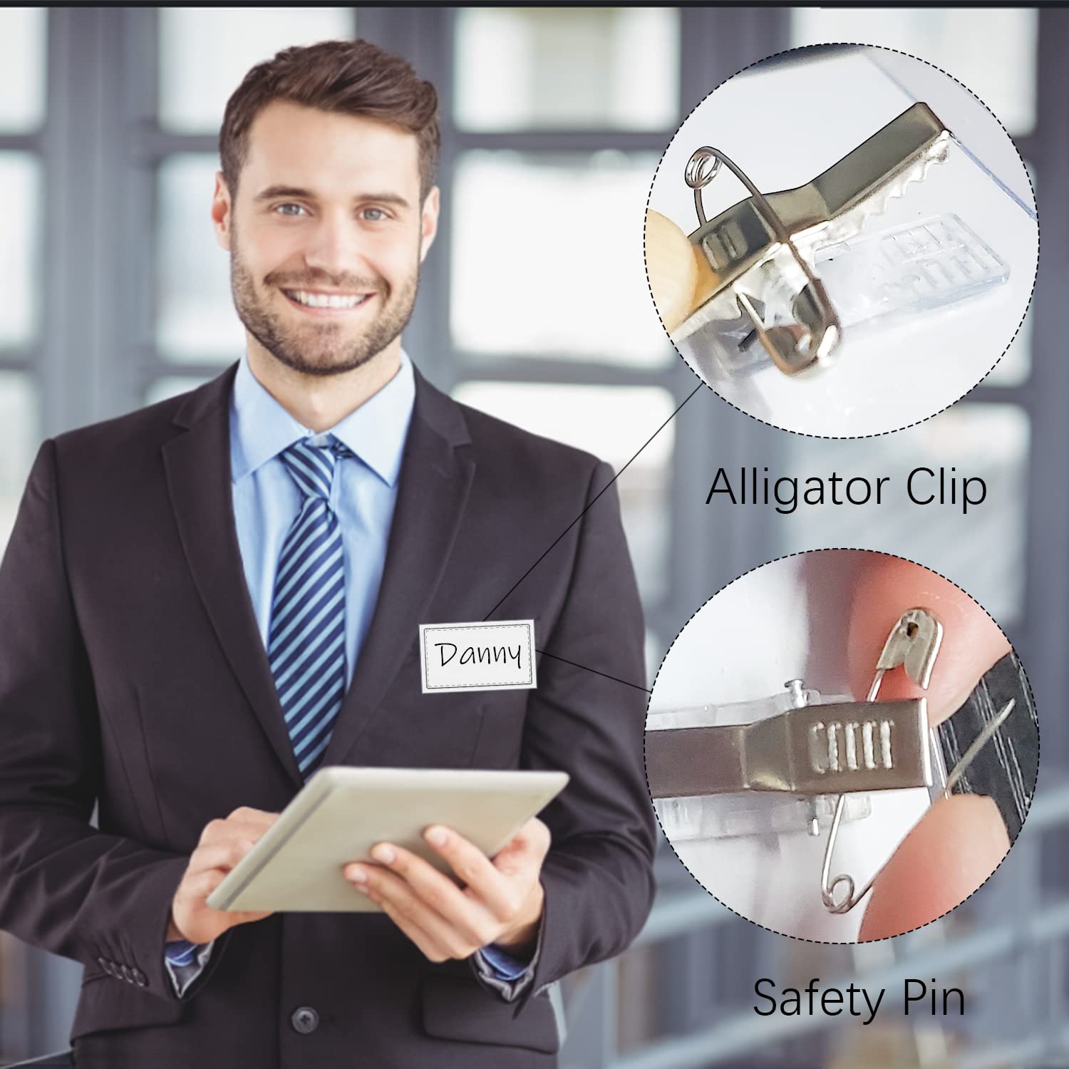 Targhette Portanome Con Clip - 20 Pezzi Trasparenti, Per Vestiti, Eventi, Scuola (90x56 Mm) - Foto 8